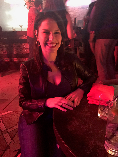 The author’s friend Mel in a tiny chair at SUR